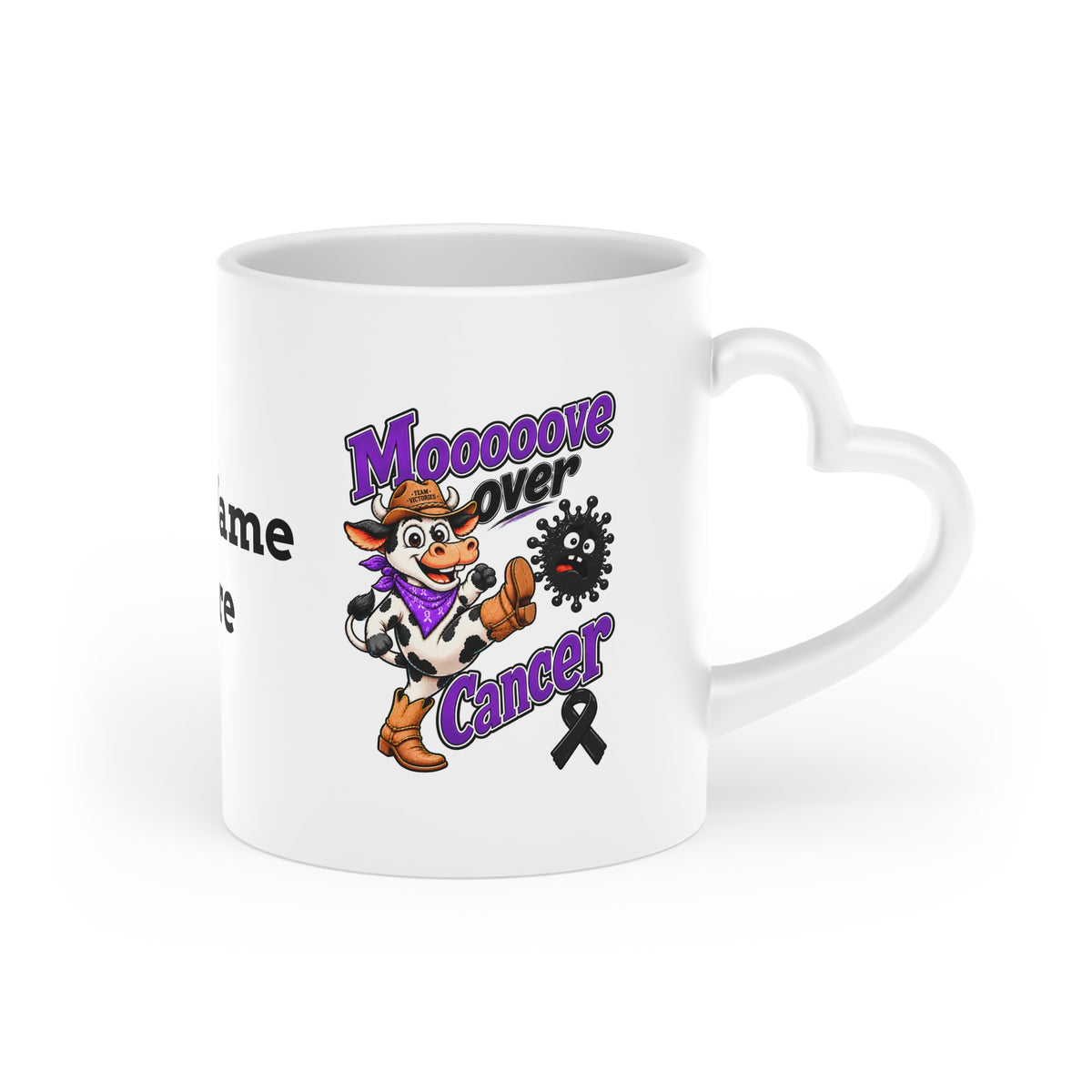 Heart-Handle Ceramic Mug - 11 oz - "Add Name Here"