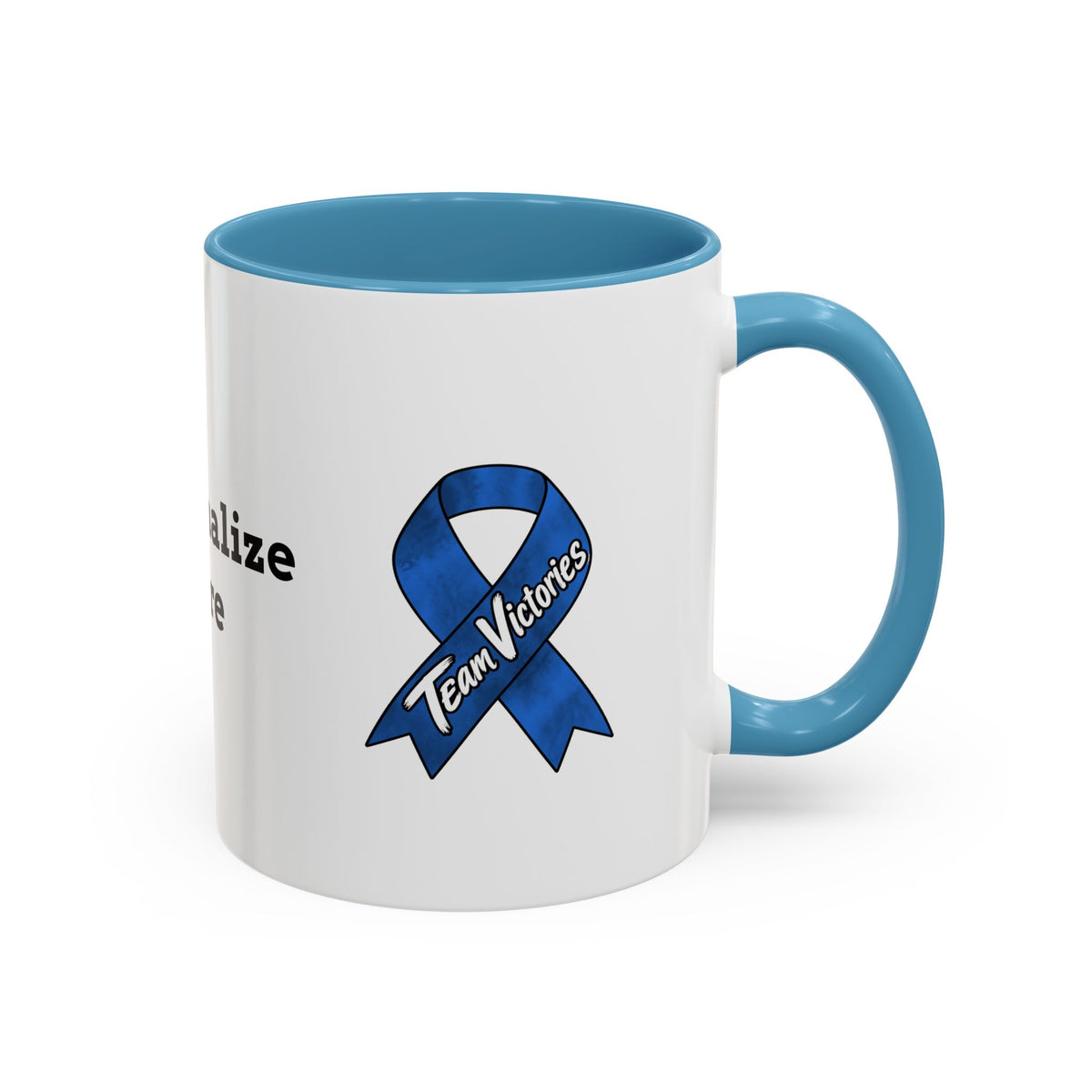 Moooove Over Cancer Colon Cancer awareness ribbon mug with orange accents