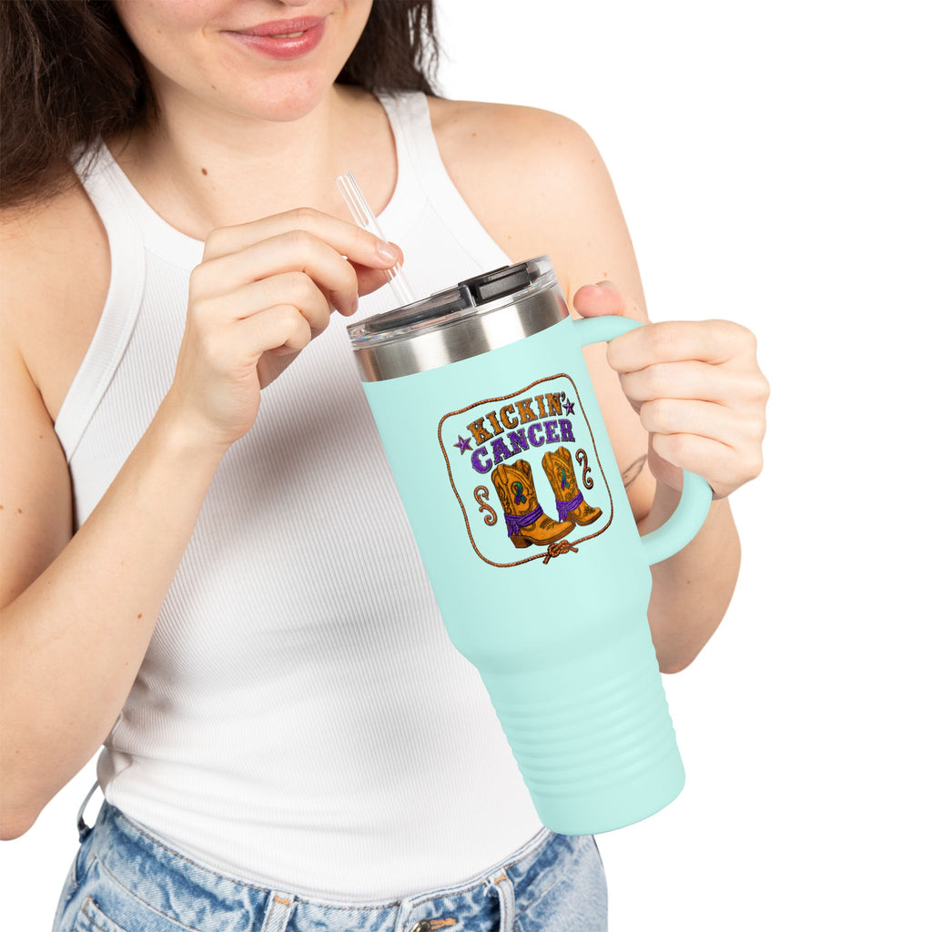 Kickin' Cancer Insulated Travel Mug - 40oz