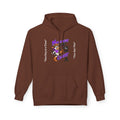 Moooove Over Cancer hoodie in brown with colorful cow artwork and black awareness ribbon