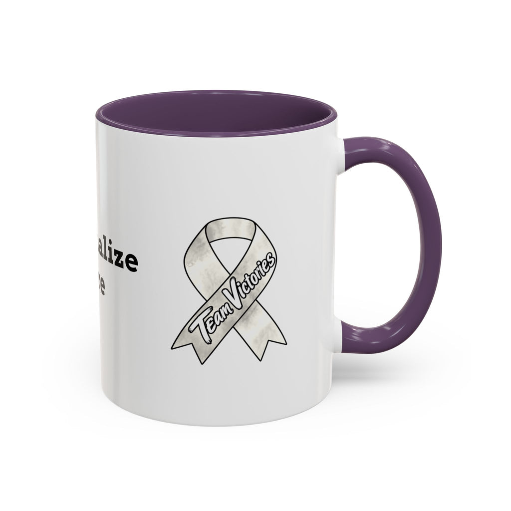 Moooove Over Cancer mug personalization preview with colorful accent interior and handle
