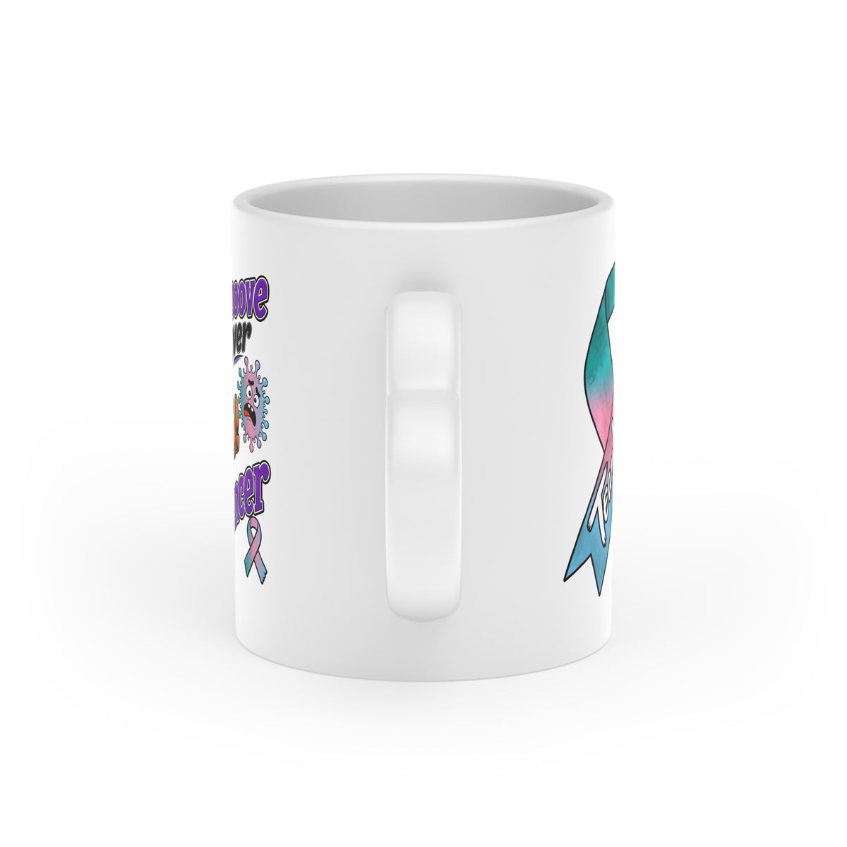 Kickin' Cancer 11 oz Heart-Handle Ceramic Mug