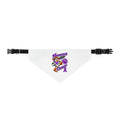 Moooove Over Cancer clip-on pet bandana with colorful awareness ribbon design