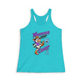 Turquoise Moooove Over Cancer racerback tank with a blue Prostate Cancer awareness ribbon