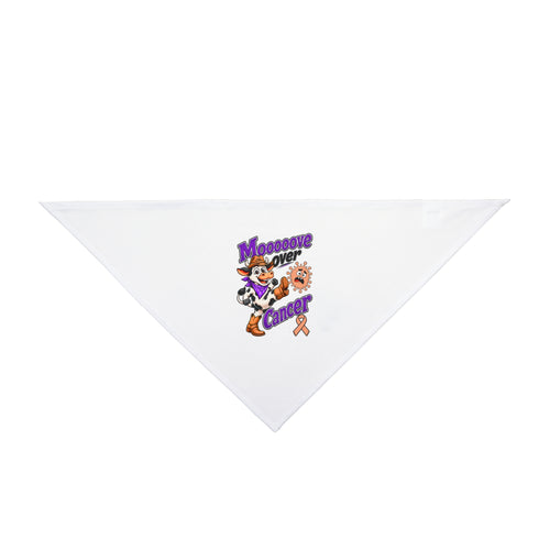 Front view of Moooove Over Cancer Uterine Cancer awareness pet bandana