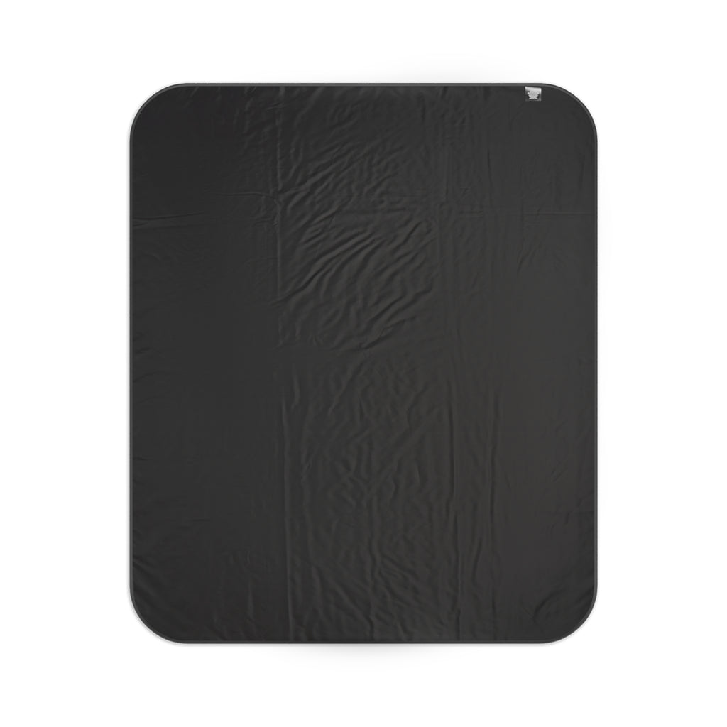 Black water-resistant back of the Moooove Over Cancer picnic blanket