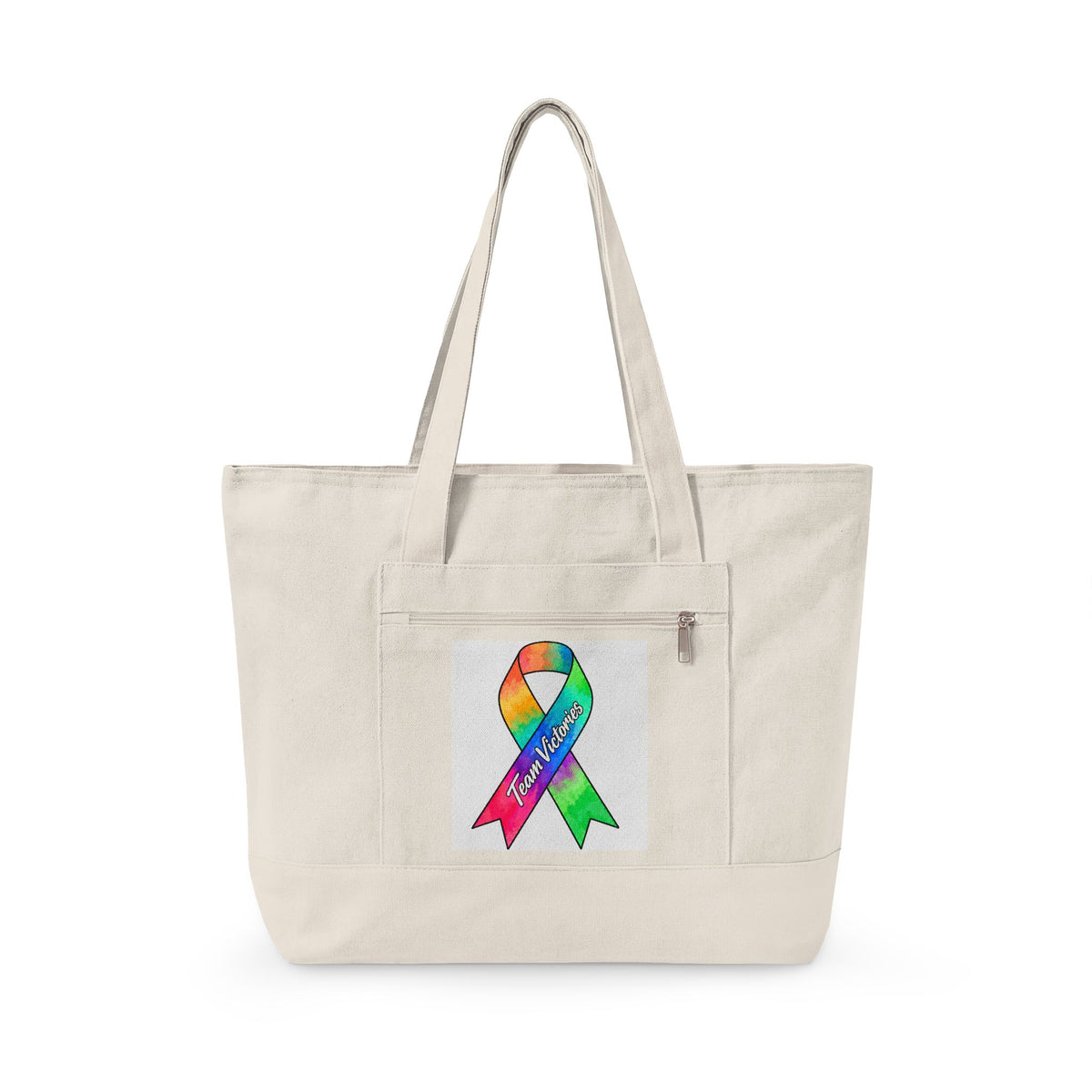 Canvas Tote Bag— Zippered Front Pocket, Everyday Carry