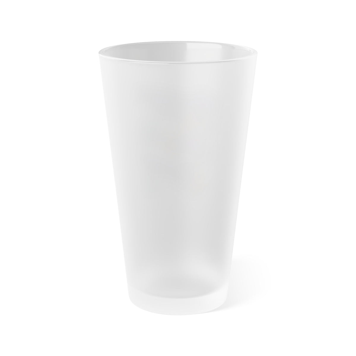 Back view of the frosted Moooove Over Cancer 16 oz pint glass