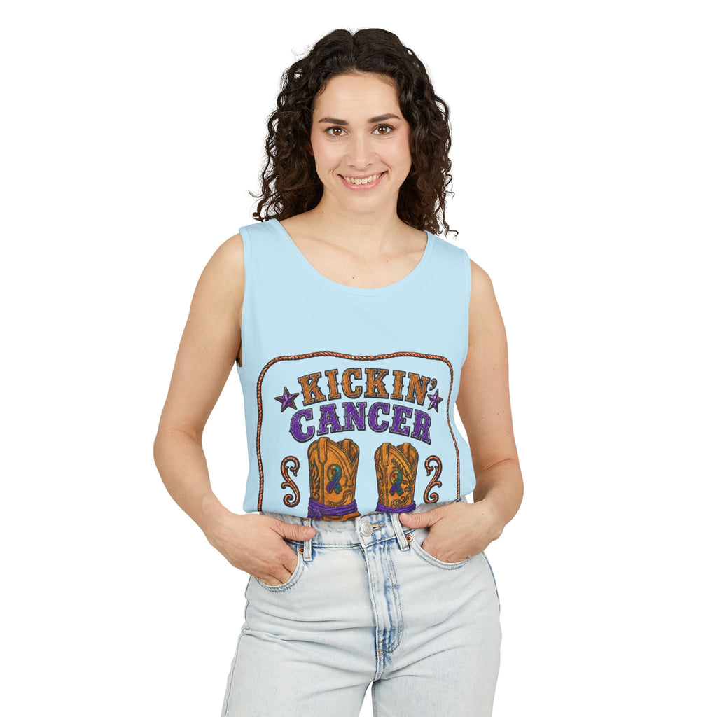 Kickin' Cancer Ring-Spun Cotton Tank Top