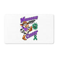 Moooove Over Cancer cow character doormat with green ribbon cancer-awareness artwork