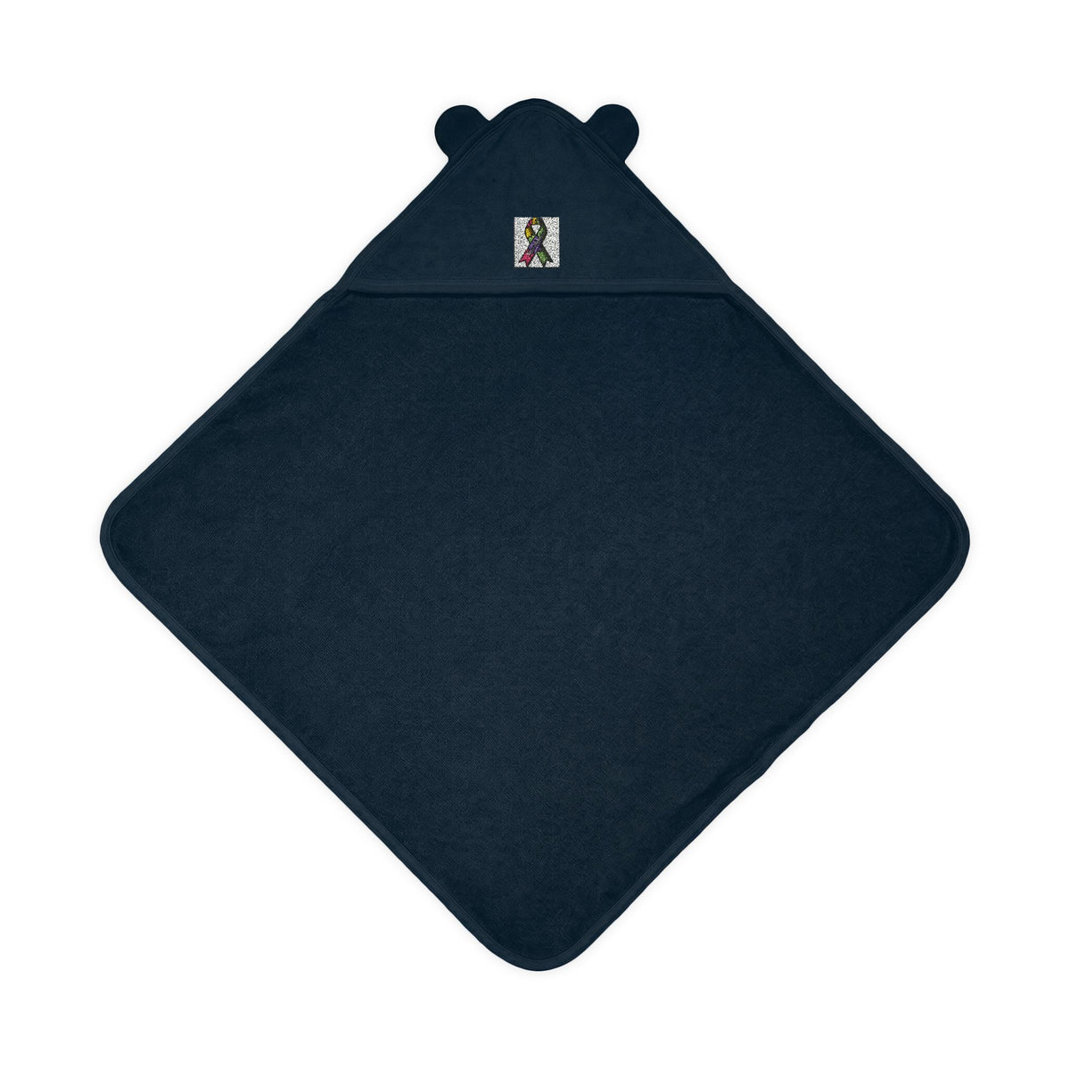 Embroidered Terry Hooded Baby Towel with Ears - Soft Hooded Bath Wrap