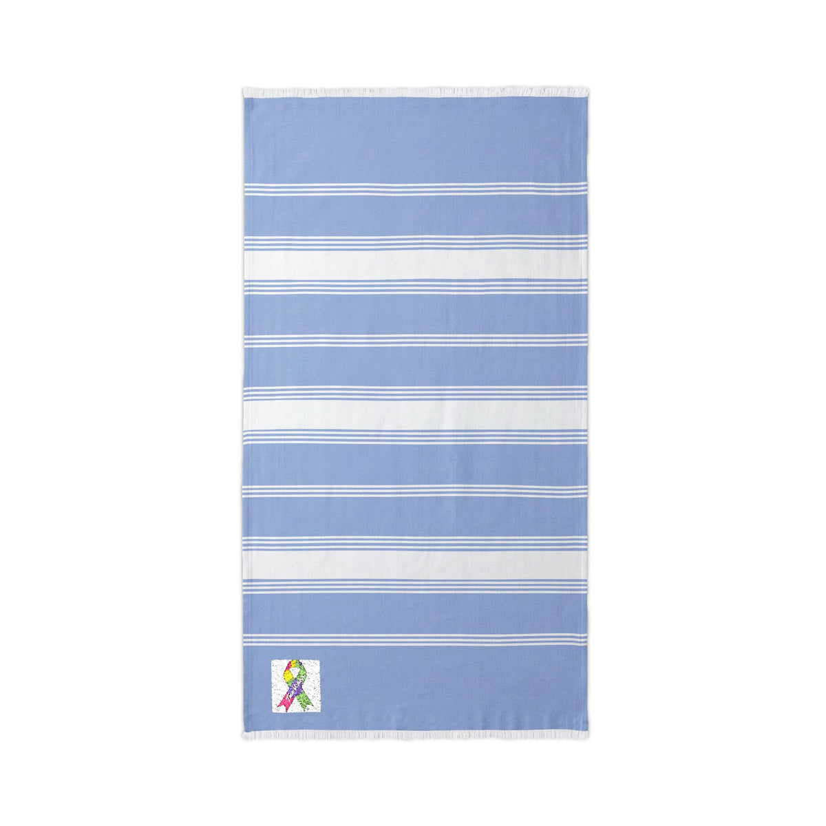 Striped Embroidered Beach Throw — Lightweight Turkish Towel