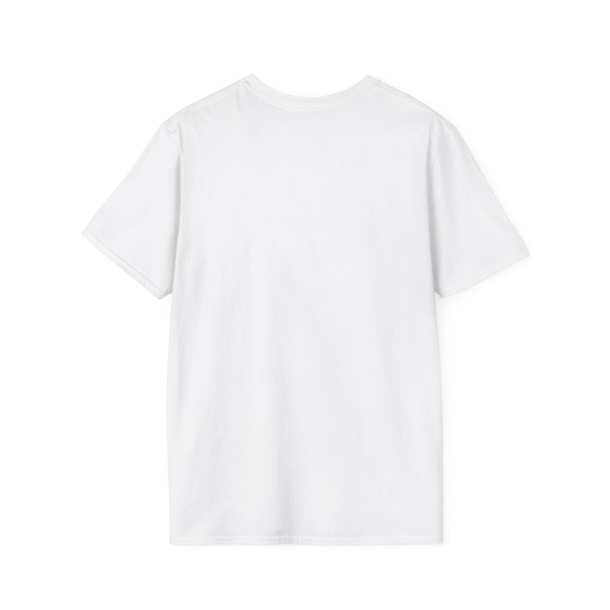 Back view of the plain white Kickin' Cancer T-shirt