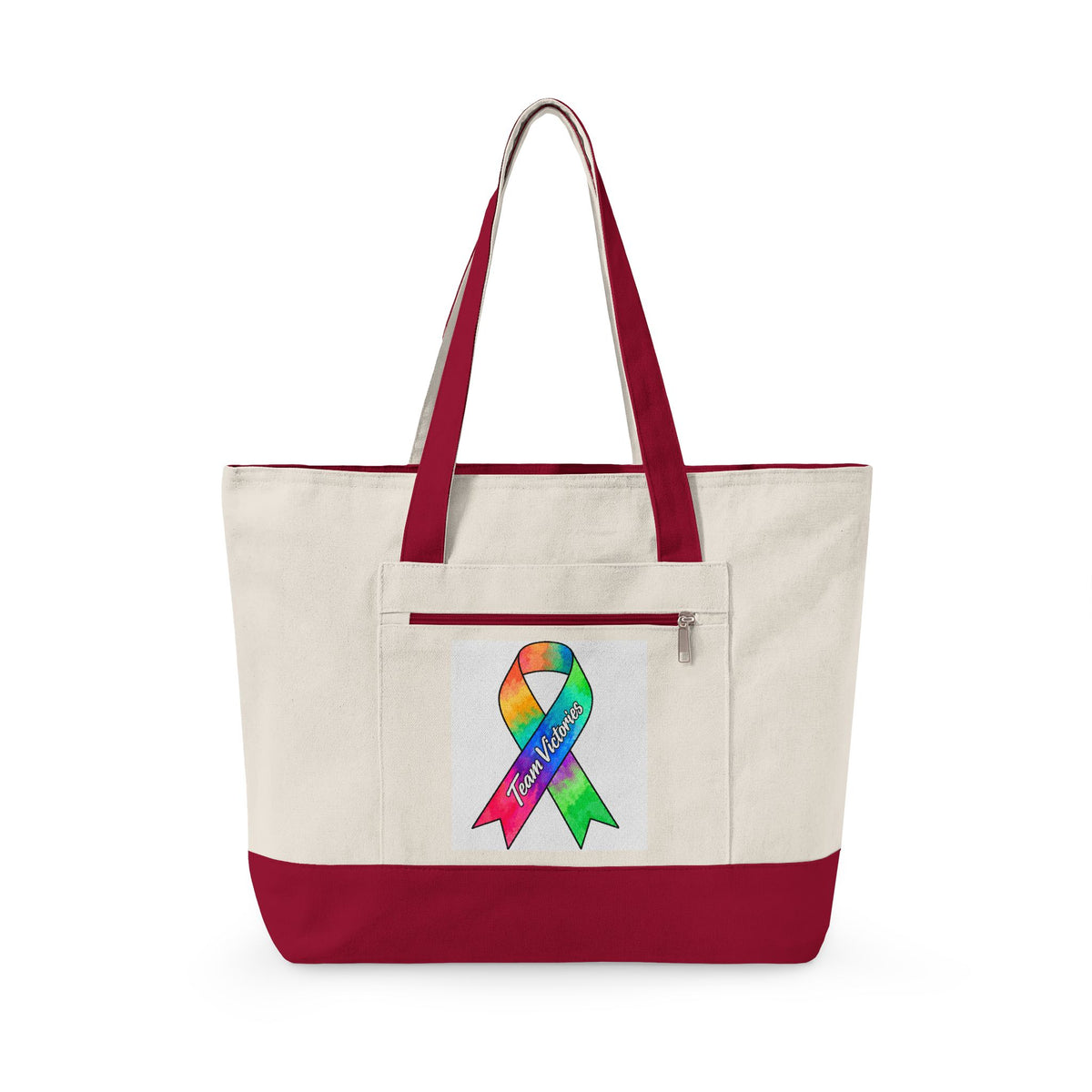 Canvas Tote Bag— Zippered Front Pocket, Everyday Carry