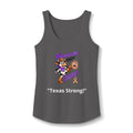 Moooove Over Cancer Texas Strong tank top with peach Uterine Cancer awareness ribbon in charcoal