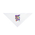 Moooove Over Cancer pet bandana with an all-cancer awareness ribbon on white fabric
