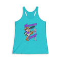 Moooove Over Cancer racerback tank with cow artwork and Thyroid Cancer awareness ribbon in teal