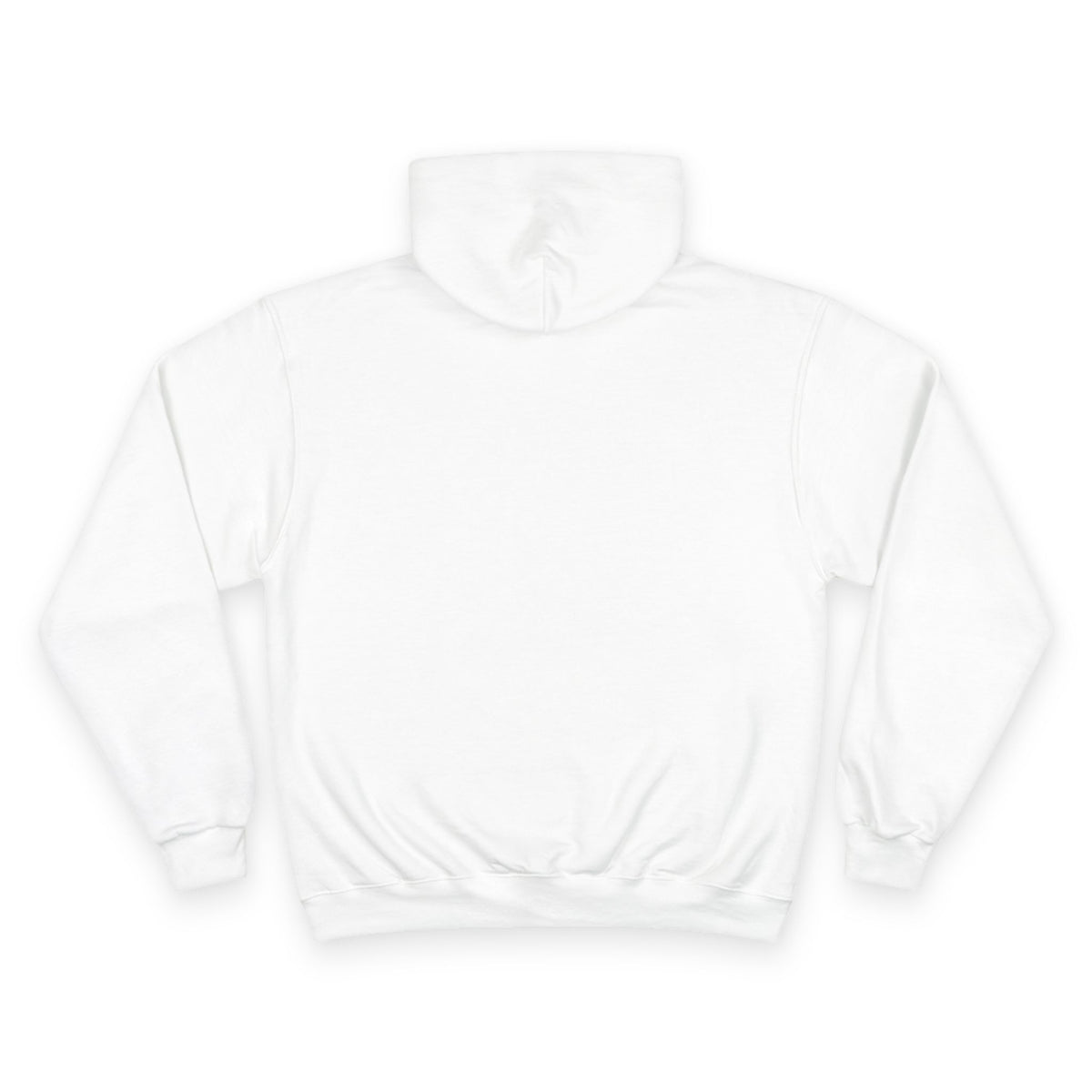 Back view of white Moooove Over Cancer personalized pullover hoodie