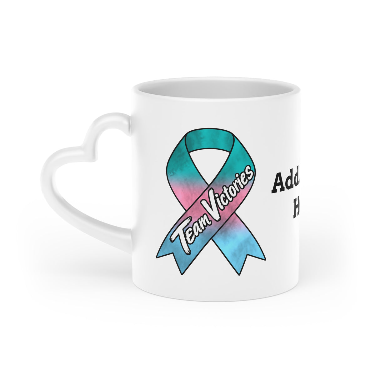 Kickin' Cancer 11 oz Heart-Handle Ceramic Mug