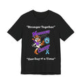 Black Moooove Over Cancer crew-neck T-shirt with purple lettering