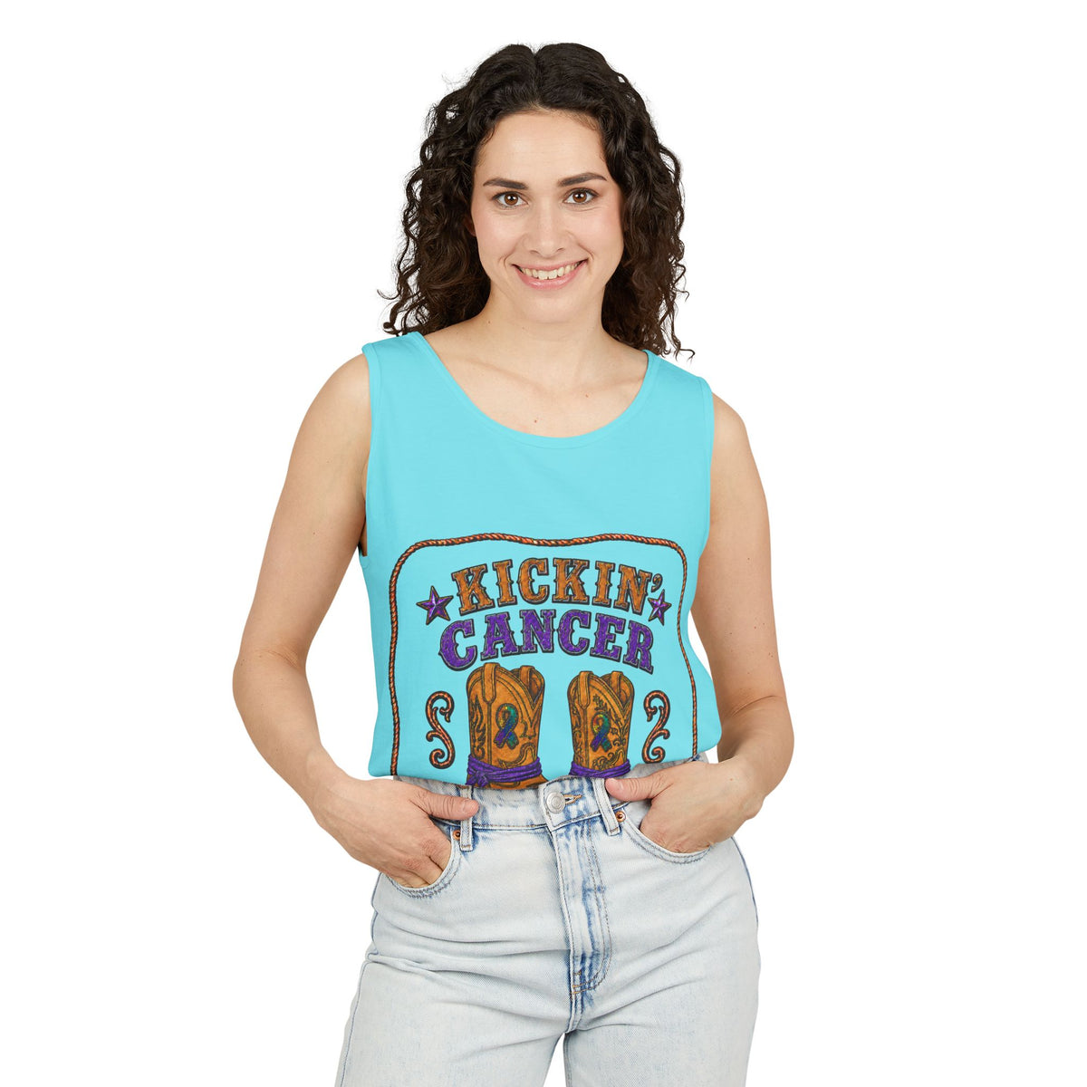 Kickin' Cancer Ring-Spun Cotton Tank Top