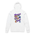 Moooove Over Cancer hooded long-sleeve tee with cow design and Colon Cancer awareness ribbon