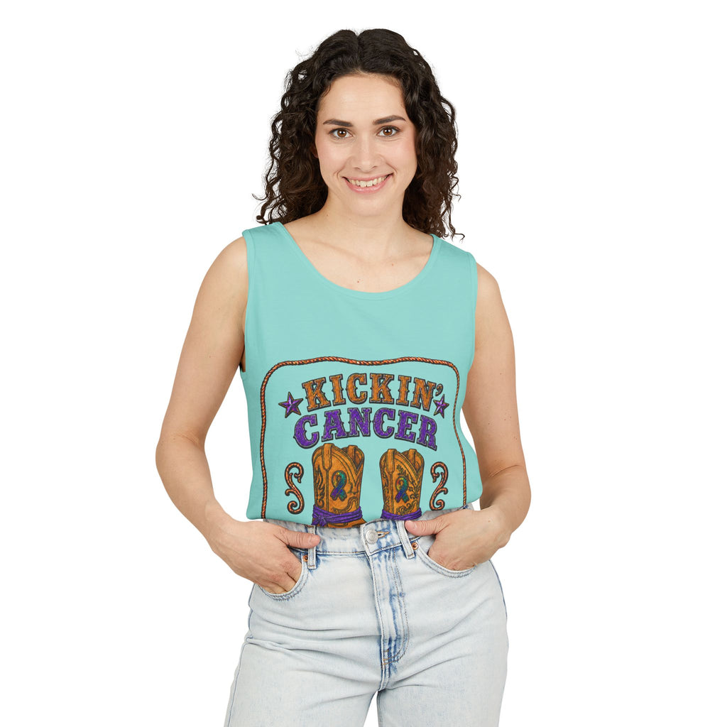 Kickin' Cancer Ring-Spun Cotton Tank Top
