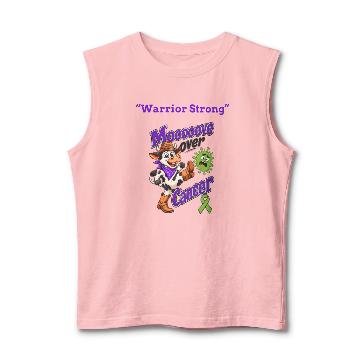 Pink Moooove Over Cancer Warrior Strong tank top with Non-Hodgkin/Lymphoma Cancer ribbon
