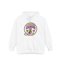 White Cancer hoodie with purple-and-gold western graphic and rope lariat design