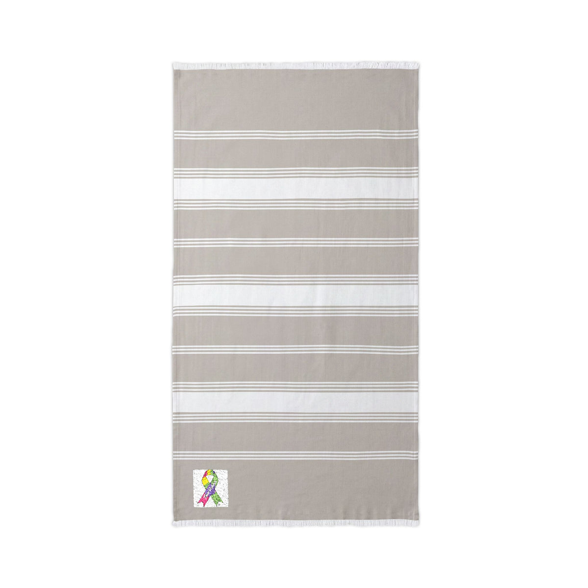 Striped Embroidered Beach Throw — Lightweight Turkish Towel