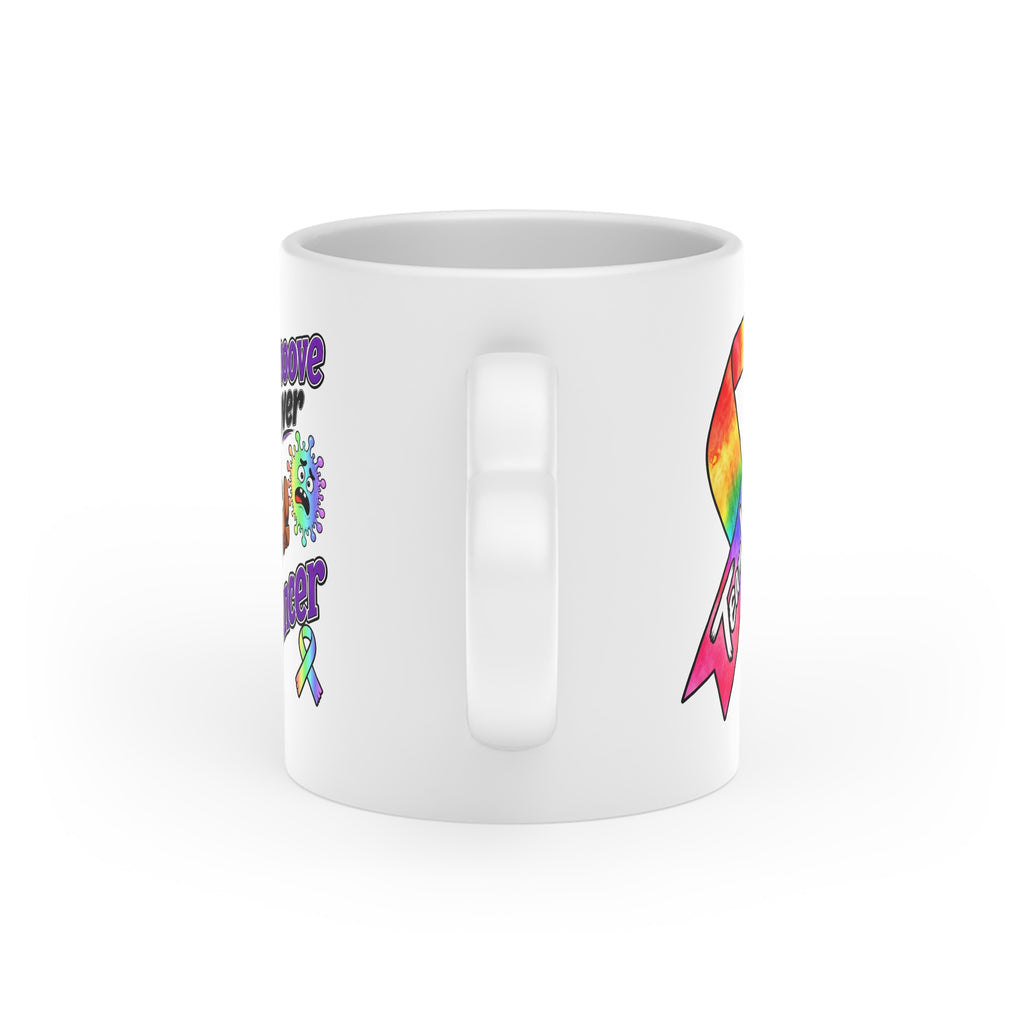 Kickin' Cancer 11 oz Heart-Handle Ceramic Mug