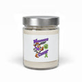 Moooove Over Cancer 9 oz soy candle with a lime Non-Hodgkin/Lymphoma Cancer awareness ribbon label
