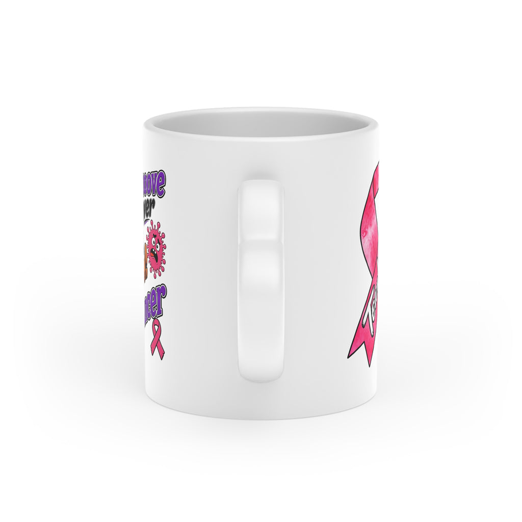 Kickin' Cancer 11 oz Heart-Handle Ceramic Mug