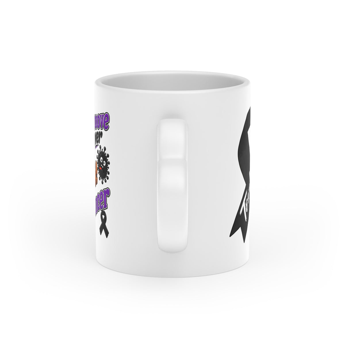 (Master) Kickin' Cancer 11 oz Heart-Handle Ceramic Mug