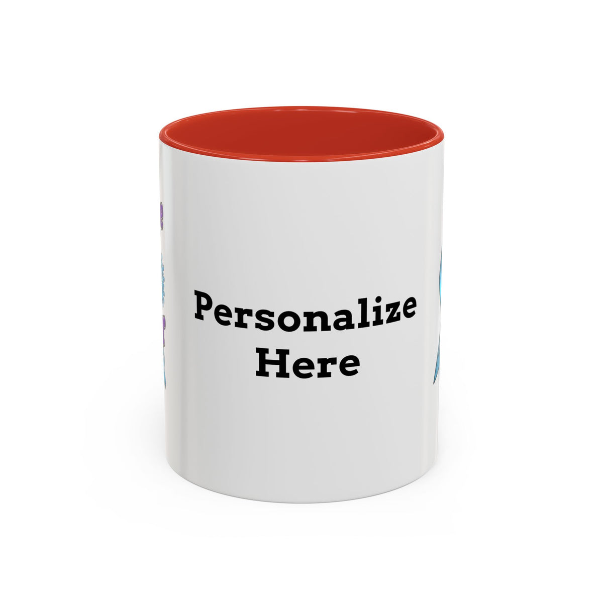 Back view of Moooove Over Cancer mug with custom-name personalization area
