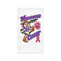 Moooove Over Cancer lunch bag with cowgirl cow artwork and pink awareness ribbon