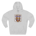 Gray Kickin' Cancer hoodie displaying the western cowboy boots front graphic