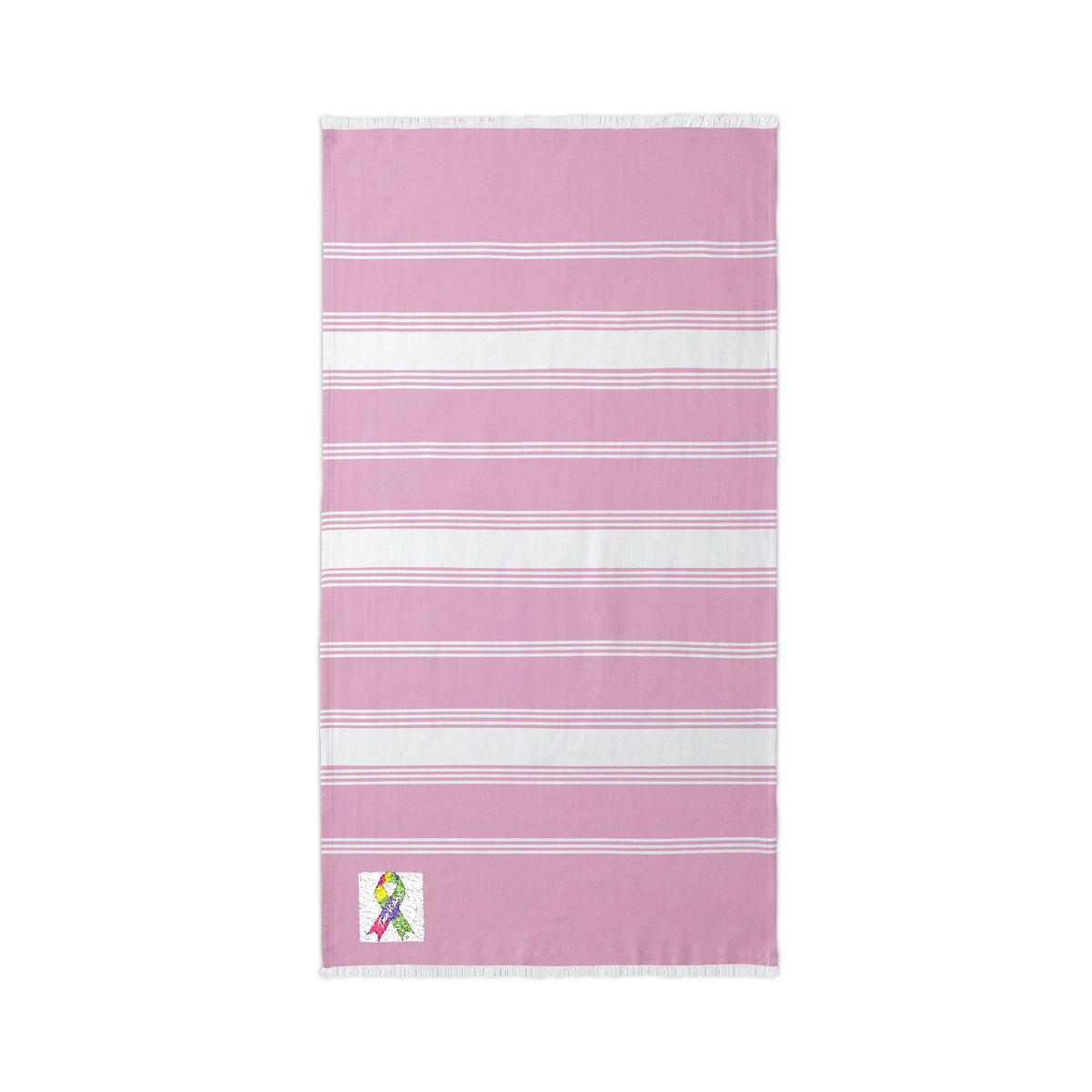 Striped Embroidered Beach Throw — Lightweight Turkish Towel