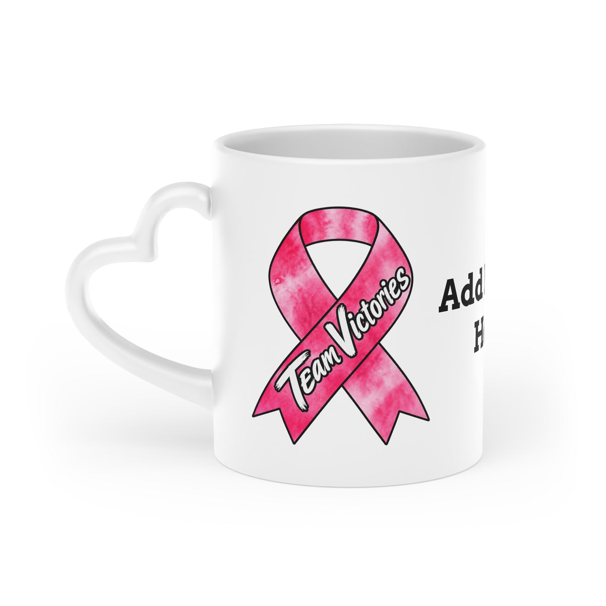 Kickin' Cancer 11 oz Heart-Handle Ceramic Mug