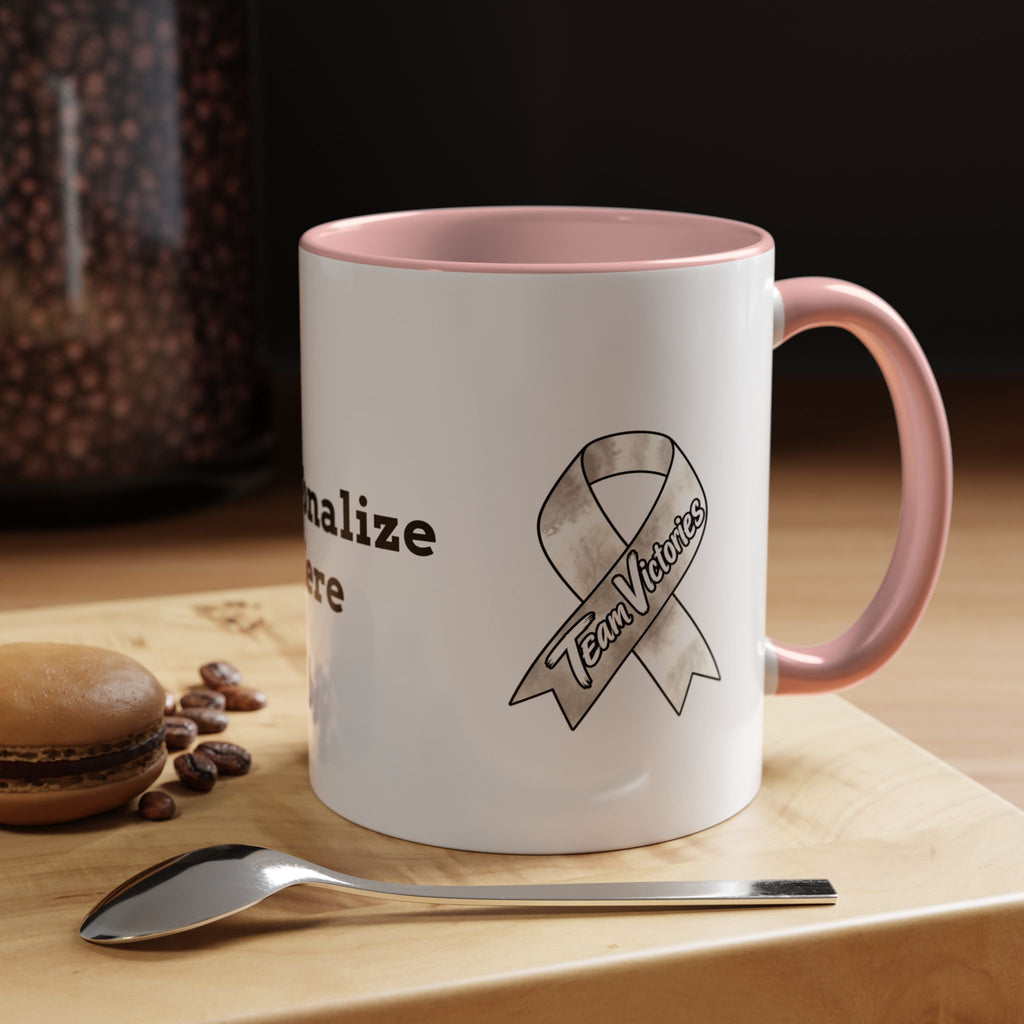 Moooove Over Cancer mug showing colorful artwork and personalization area