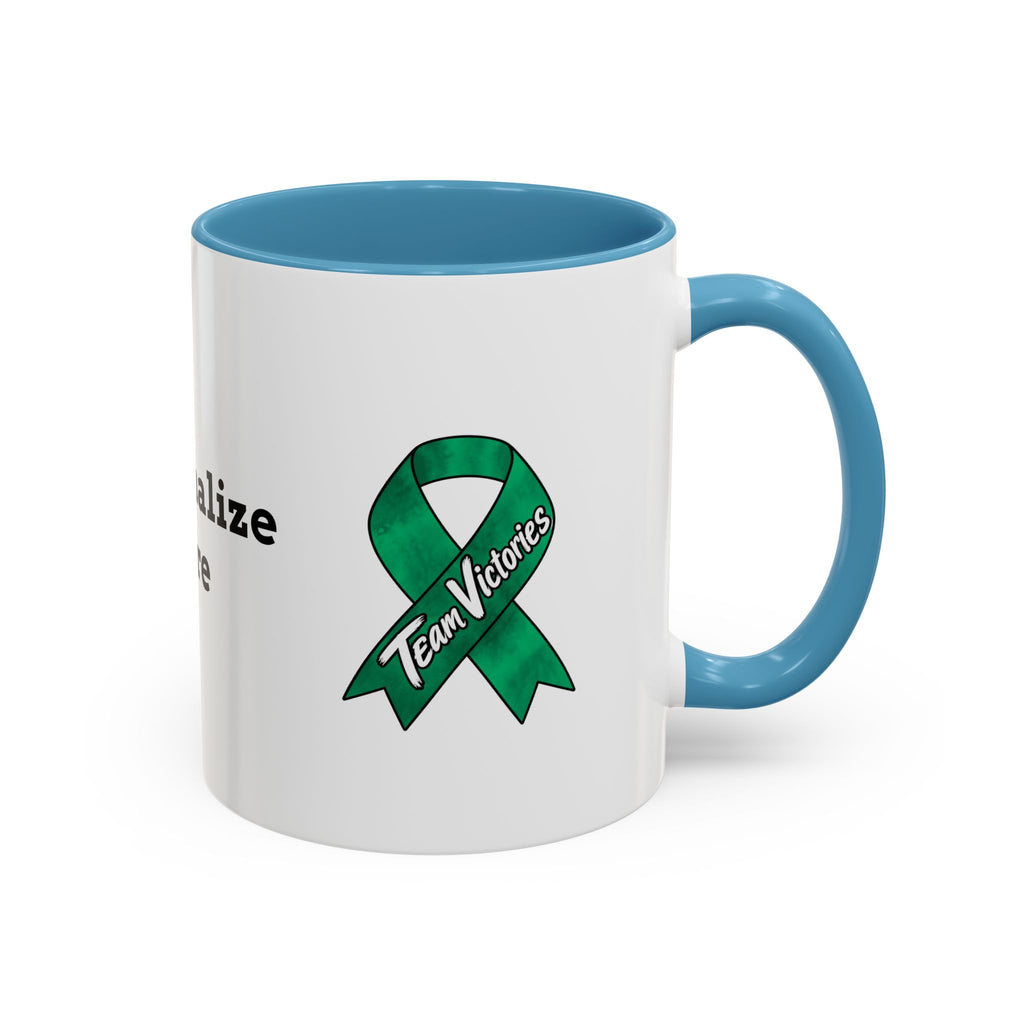 Moooove Over Cancer mug with an orange accent and Liver Cancer awareness ribbon