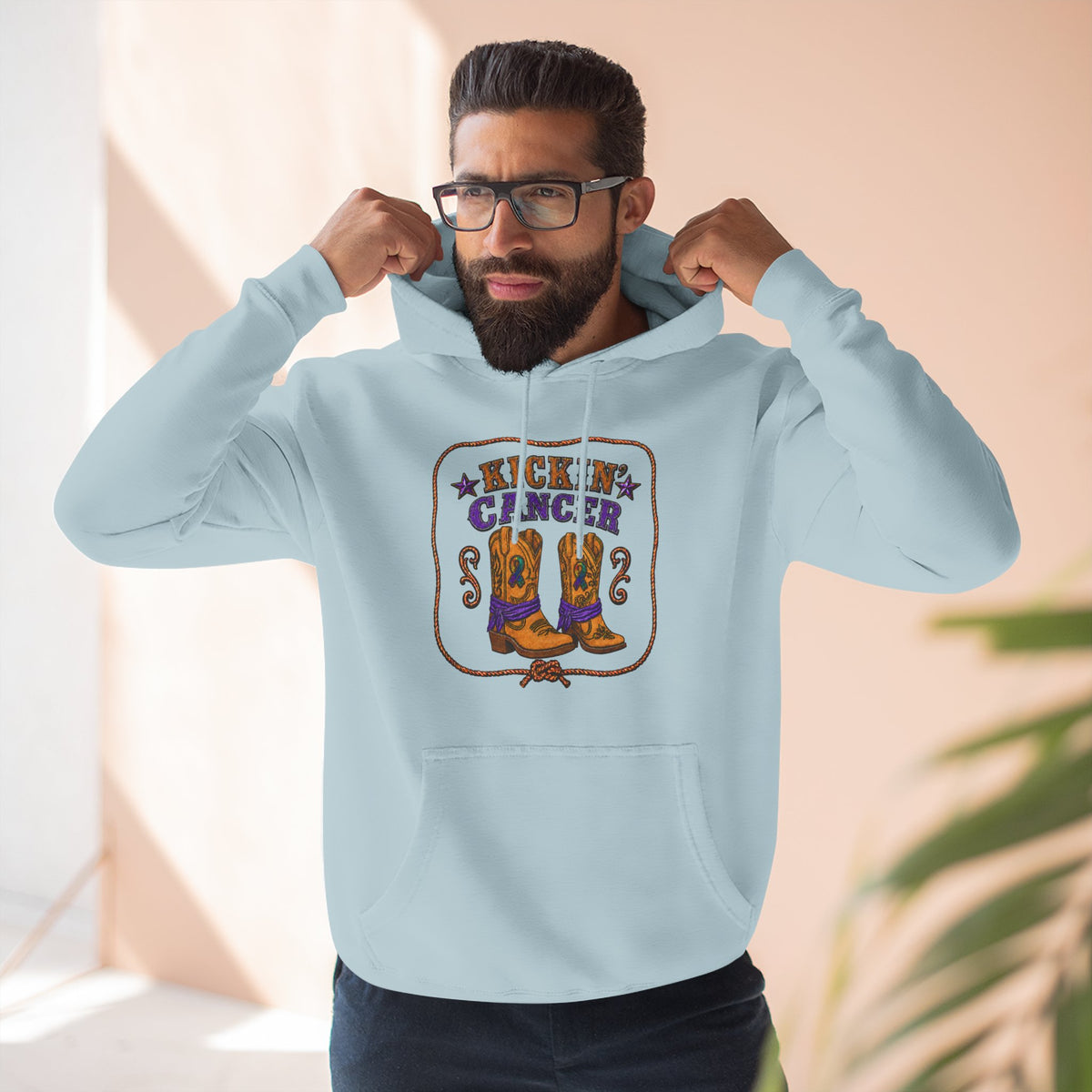 Kickin' Cancer Cowboy Boots Hoodie