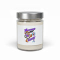 Moooove Over Cancer Thyroid Cancer awareness ribbon design on a 9 oz soy candle