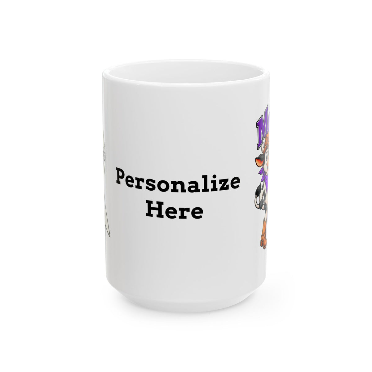 Personalized Moooove Over Cancer mug showing space for a chosen name or custom text