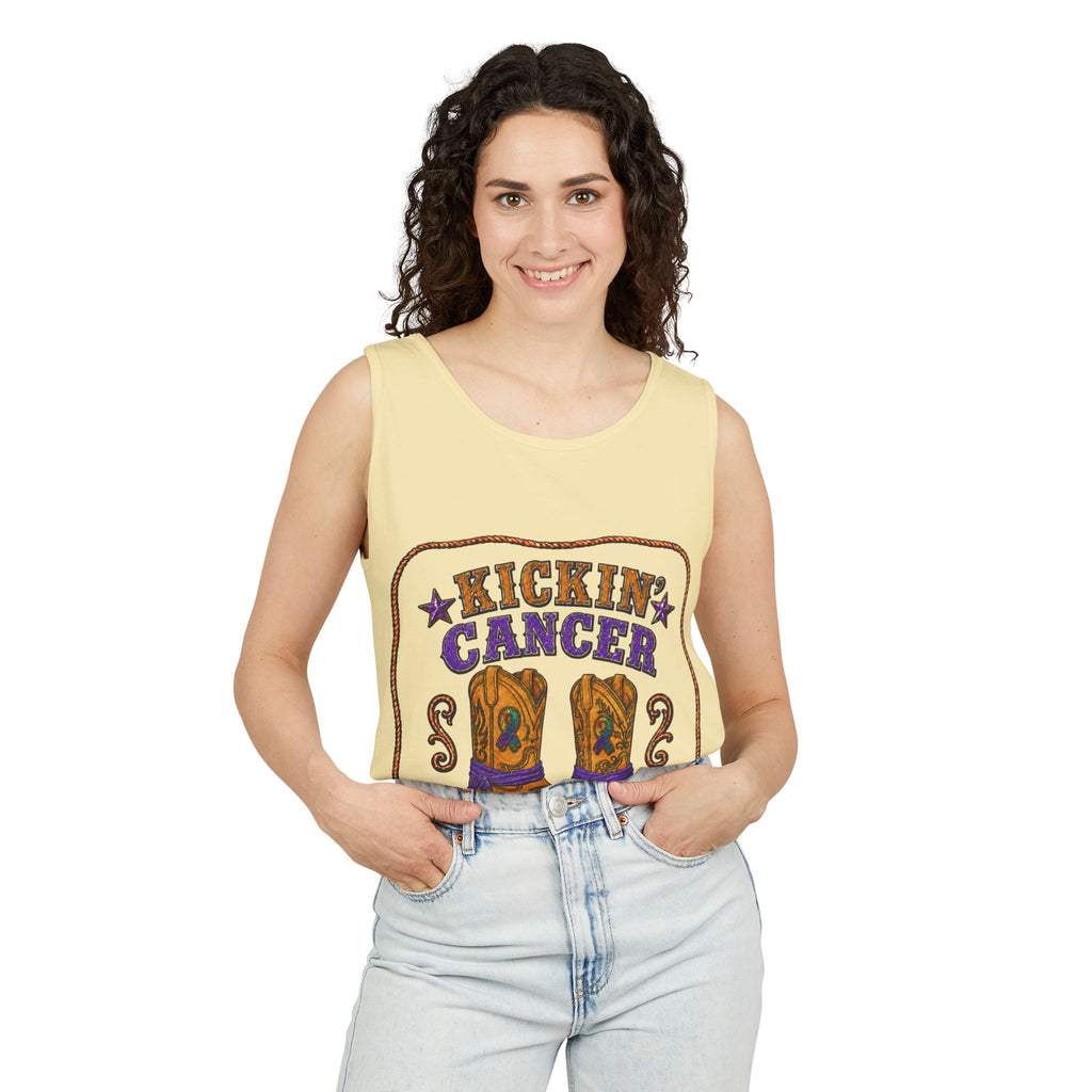 Kickin' Cancer Ring-Spun Cotton Tank Top
