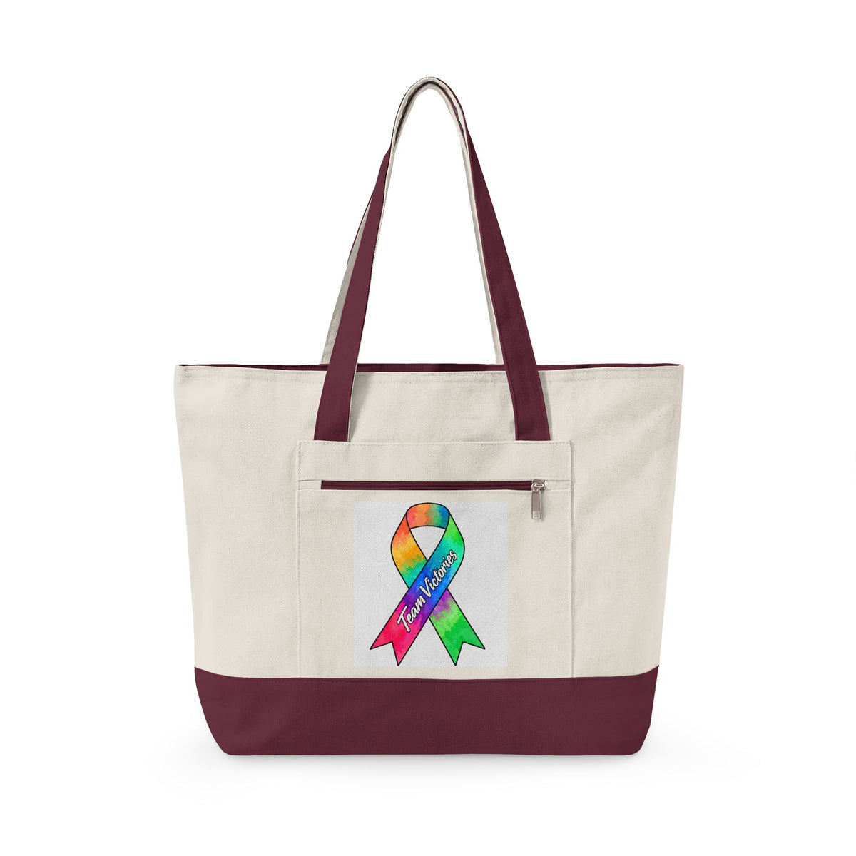 Canvas Tote Bag— Zippered Front Pocket, Everyday Carry