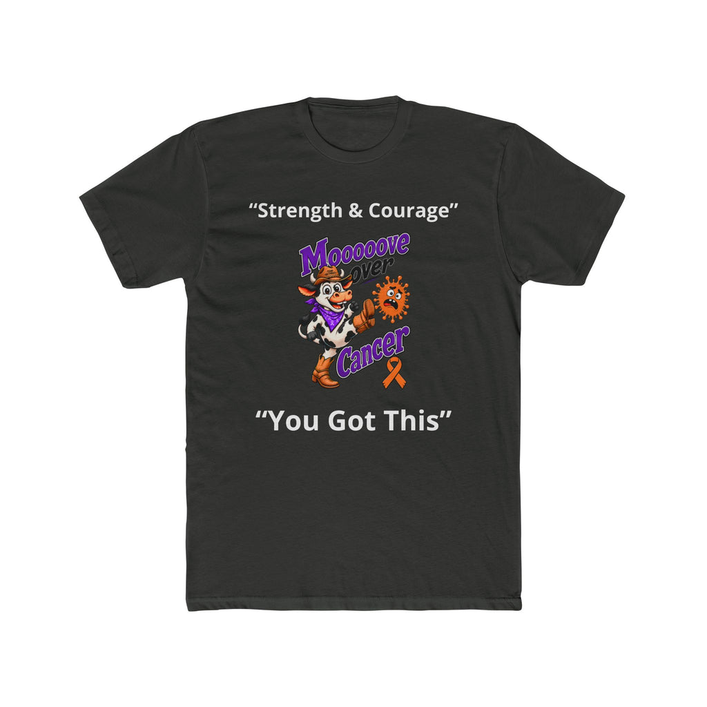 Dark Moooove Over Cancer T-shirt with You Got This slogan and Leukemia/Kidney Cancer awareness ribbon