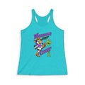 Moooove Over Cancer racerback tank top with a lime Non-Hodgkin/Lymphoma Cancer awareness ribbon in turquoise