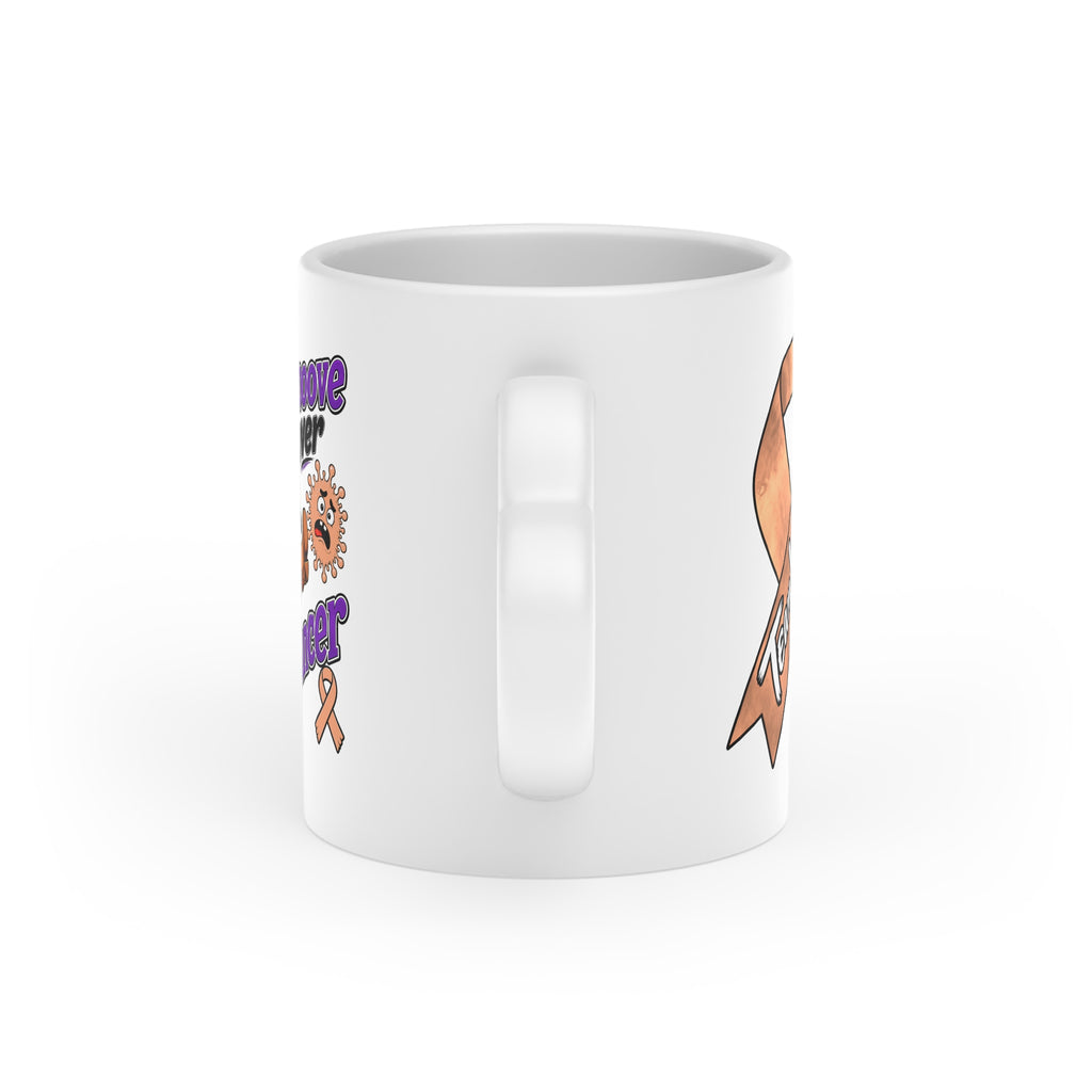 Kickin' Cancer 11 oz Heart-Handle Ceramic Mug
