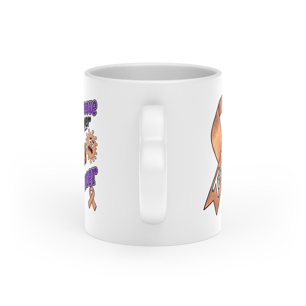 Kickin' Cancer 11 oz Heart-Handle Ceramic Mug